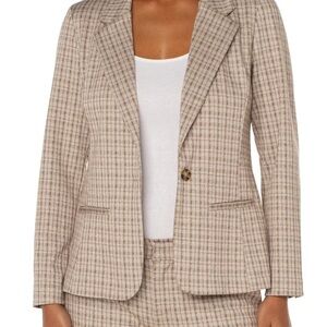 Liverpool Los Angelos “Cappucino Dotted Plaid”Blazer